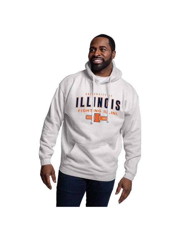 Men's League Collegiate Wear Heather Gray Illinois Fighting Illini Essentials 2.0 Fleece Pullover Hoodie