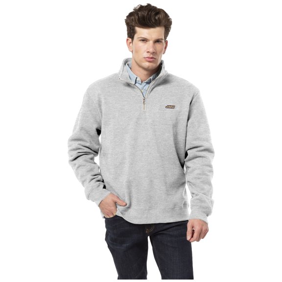 Men's League Collegiate Wear Heather Gray James Madison Dukes Essentials Fleece 2.0 Quarter-Zip Jacket