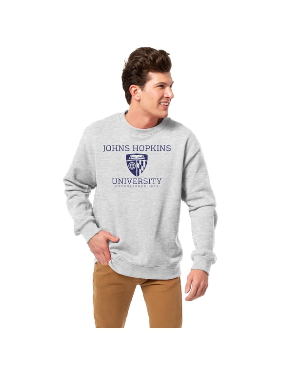 Men's League Collegiate Wear Heather Gray Johns Hopkins Blue Jays Essentials 2.0 Fleece Pullover Sweatshirt