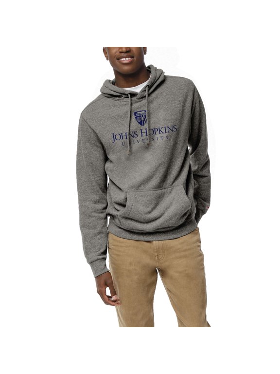 Men's League Collegiate Wear Heather Gray Johns Hopkins Blue Jays Heritage Tri-Blend Pullover Hoodie