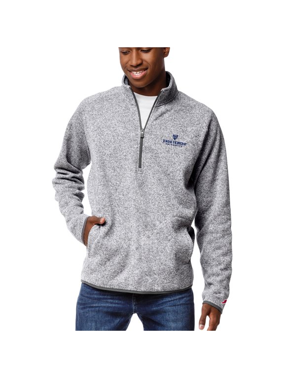 Men's League Collegiate Wear Heather Gray Johns Hopkins Blue Jays Saranac Quarter-Zip Pullover