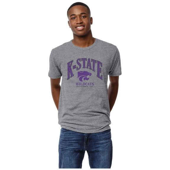 Men's League Collegiate Wear Heather Gray Kansas State Wildcats Victory Falls Tri-Blend T-Shirt
