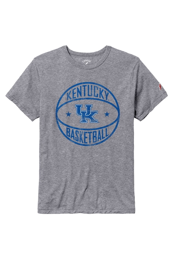 Men's League Collegiate Wear Heather Gray Kentucky Wildcats Basketball Victory Falls Tri-Blend T-Shirt