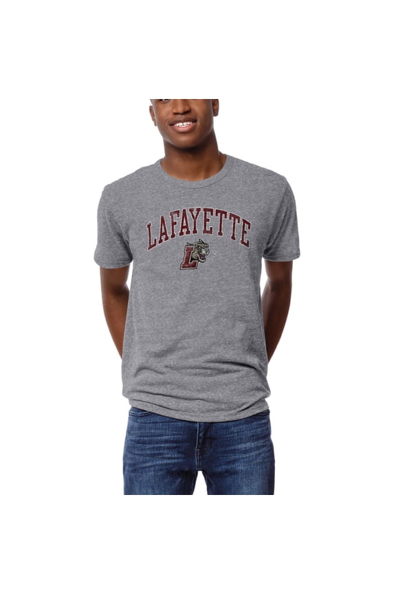 Men's League Collegiate Wear  Heather Gray Lafayette College Leopards  Arch Victory Falls Tri-Blend T-Shirt