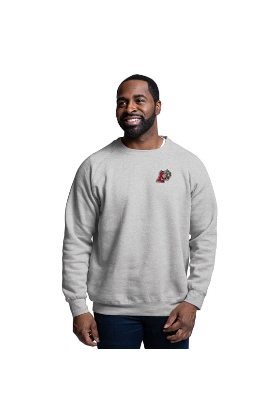 Men's-League Collegiate Wear  Heather Gray Lafayette College Leopards Essentials 2.0 Pullover Sweatshirt