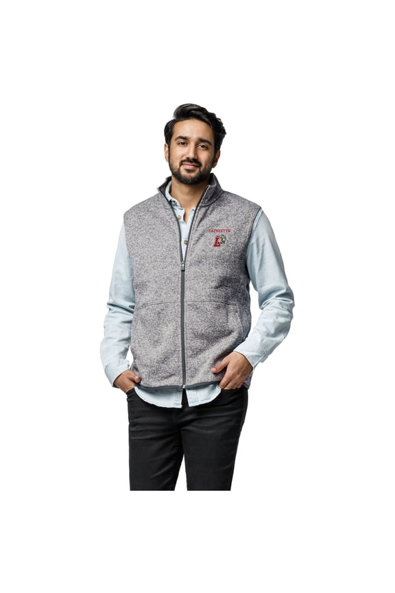 Men's League Collegiate Wear Heather Gray Lafayette College Leopards Saranac Full-Zip Vest