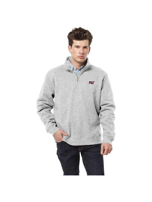 Men's League Collegiate Wear Heather Gray MIT Engineers Essentials Fleece 2.0 Quarter-Zip Jacket