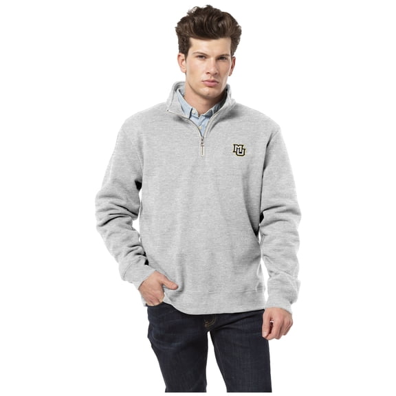 Men's League Collegiate Wear Heather Gray Marquette Golden Eagles Essentials Fleece 2.0 Quarter-Zip Jacket