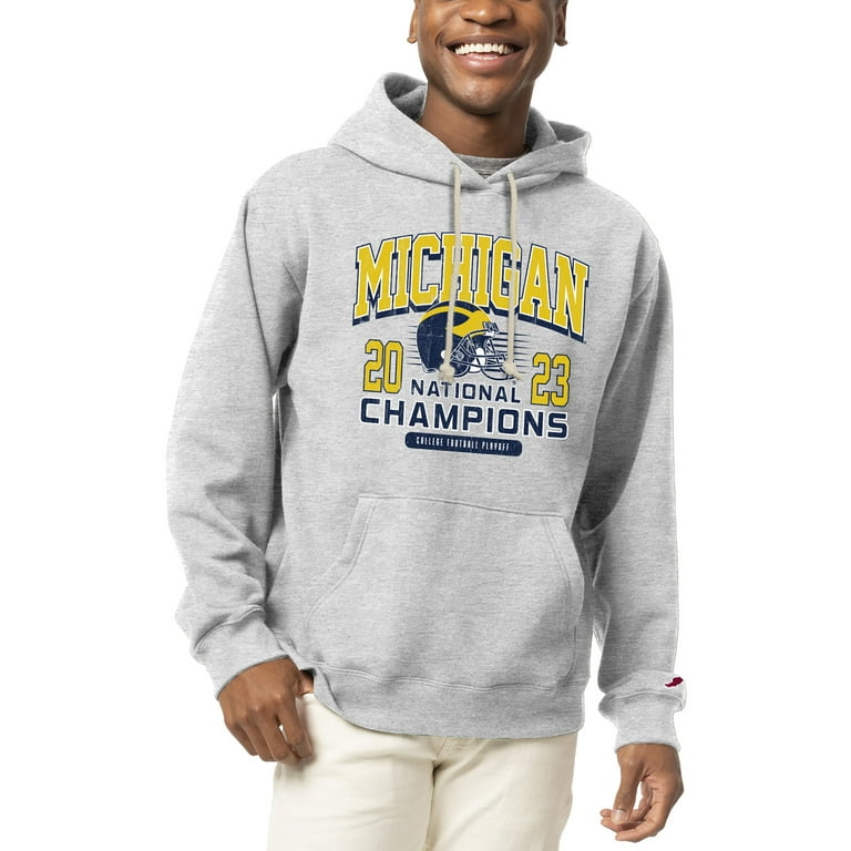 Men's League Collegiate Wear Heather Gray Michigan Wolverines College  Football Playoff 2023 National Champions Blocked 