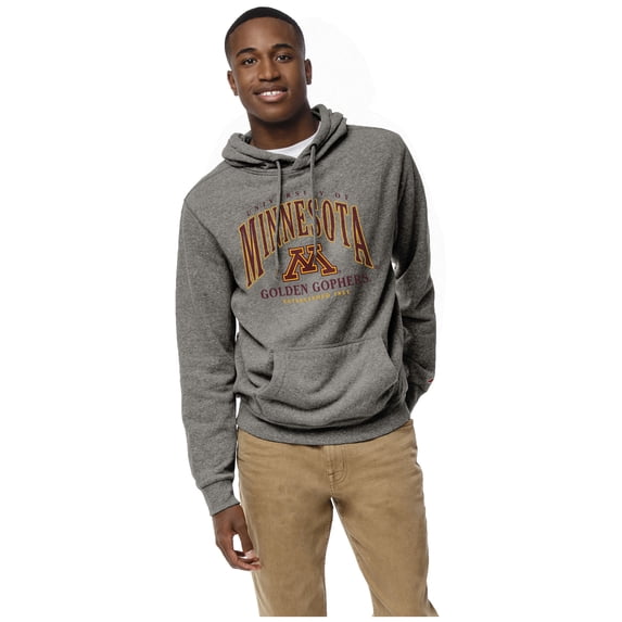 Men's League Collegiate Wear Heather Gray Minnesota Golden Gophers Heritage Tri-Blend Pullover Hoodie
