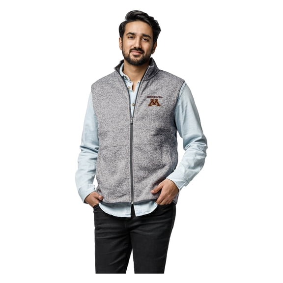 Men's League Collegiate Wear  Heather Gray Minnesota Golden Gophers Saranac Full-Zip Vest