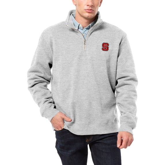 Men's League Collegiate Wear Heather Gray NC State Wolfpack Essentials 2.0 Fleece Quarter-Zip Jacket