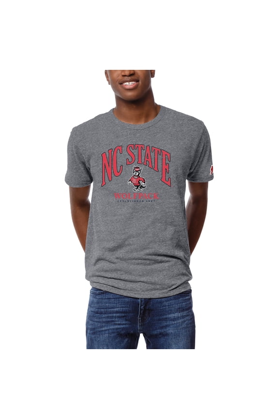 Men's League Collegiate Wear Heather Gray NC State Wolfpack Victory Falls Tri-Blend T-Shirt