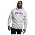 thumbnail image 1 of Men's-League Collegiate Wear  Heather Gray NYU Violets Essentials 2.0 Fleece Pullover Hoodie, 1 of 1