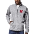 thumbnail image 1 of Men's League Collegiate Wear Heather Gray Nebraska Huskers Saranac Raglan Quarter-Zip Jacket, 1 of 1