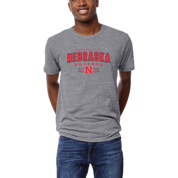 Men's League Collegiate Wear Heather Gray Nebraska Huskers Victory Falls Tri-Blend T-Shirt