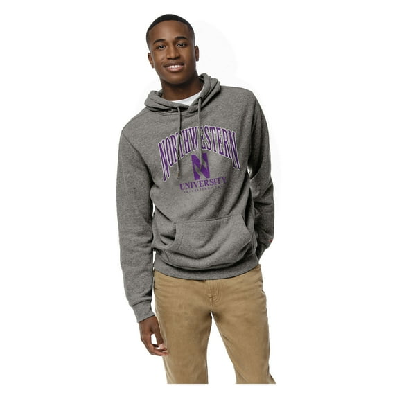 Men's League Collegiate Wear Heather Gray Northwestern Wildcats Heritage Tri-Blend Pullover Hoodie