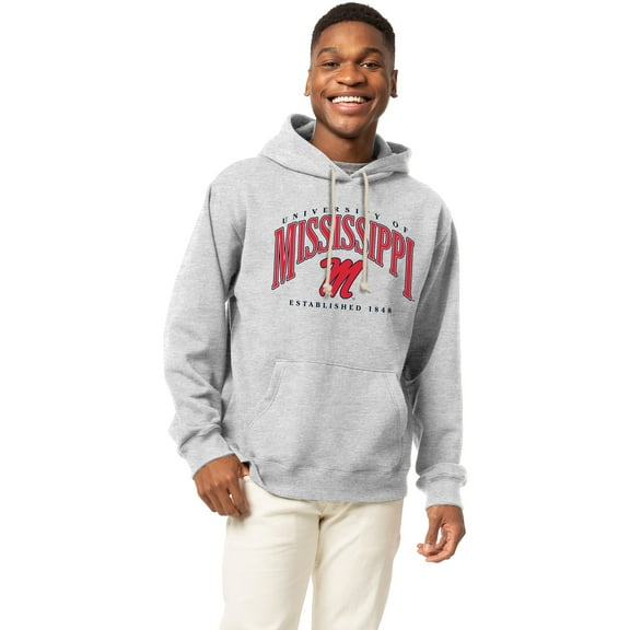 Men's-League Collegiate Wear  Heather Gray Ole Miss Rebels Essentials 2.0 Fleece Pullover Hoodie