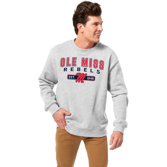 Men's-League Collegiate Wear Heather Gray Ole Miss Rebels Essentials 2.0 Pullover Sweatshirt