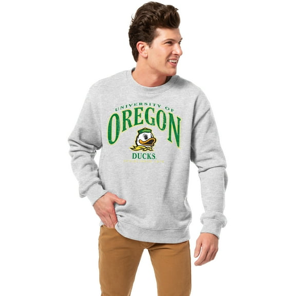 Men's-League Collegiate Wear Heather Gray Oregon Ducks Essentials 2.0 Pullover Sweatshirt
