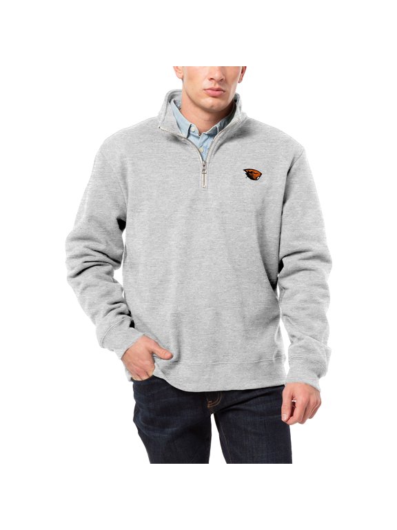Men's League Collegiate Wear Heather Gray Oregon State Beavers Essentials 2.0 Fleece Quarter-Zip Jacket
