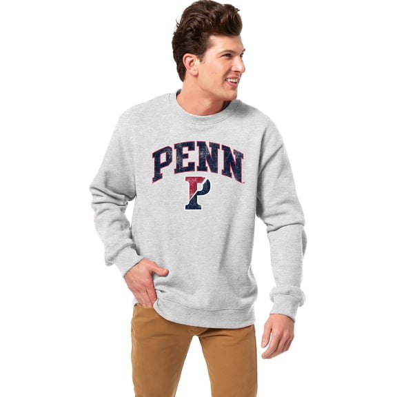 Men's League Collegiate Wear Heather Gray Pennsylvania Quakers Essentials 2.0 Fleece Pullover Sweatshirt