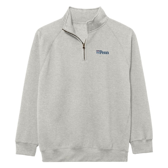 Men's League Collegiate Wear Heather Gray Pennsylvania Quakers Essentials 2.0 Fleece Quarter-Zip Jacket