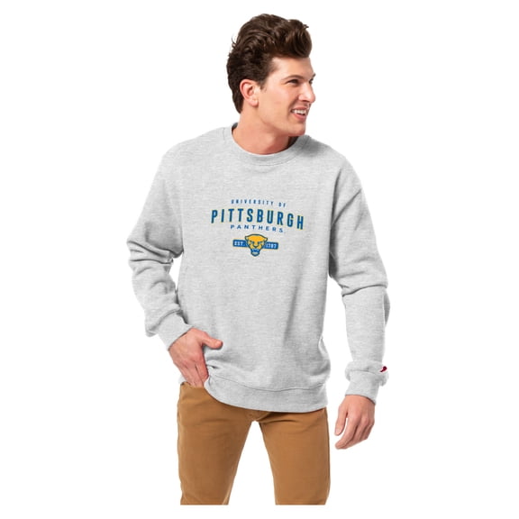 Men's-League Collegiate Wear  Heather Gray Pitt Panthers Essentials 2.0 Pullover Sweatshirt