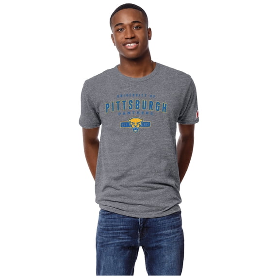 Men's League Collegiate Wear Heather Gray Pitt Panthers Victory Falls Tri-Blend T-Shirt