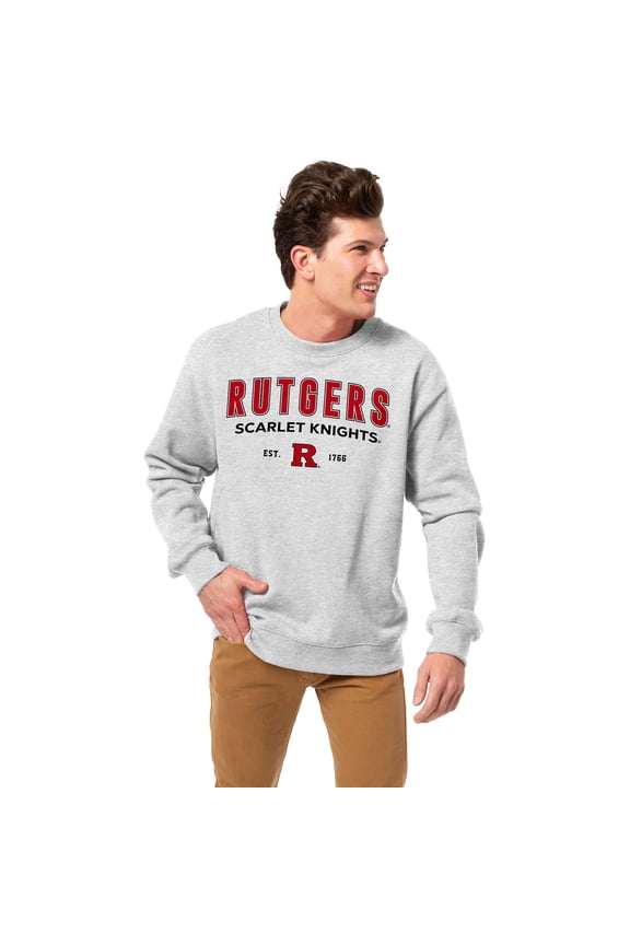 Men's-League Collegiate Wear  Heather Gray Rutgers Scarlet Knights Essentials 2.0 Pullover Sweatshirt