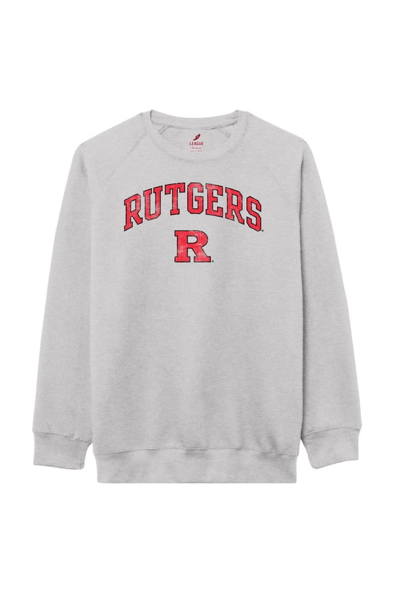 Men's-League Collegiate Wear Heather Gray Rutgers Scarlet Knights Essentials 2.0 Pullover Sweatshirt