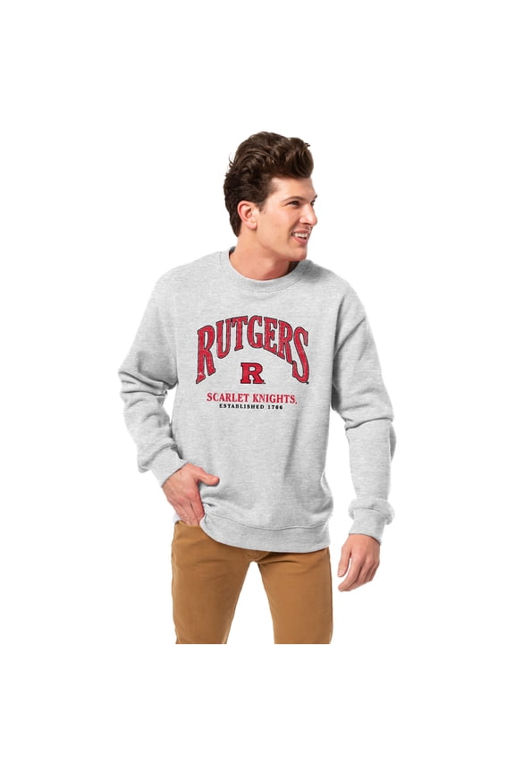 Men's-League Collegiate Wear  Heather Gray Rutgers Scarlet Knights Essentials 2.0 Pullover Sweatshirt