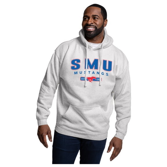 Men's League Collegiate Wear Heather Gray SMU Mustangs Essentials 2.0 Fleece Pullover Hoodie