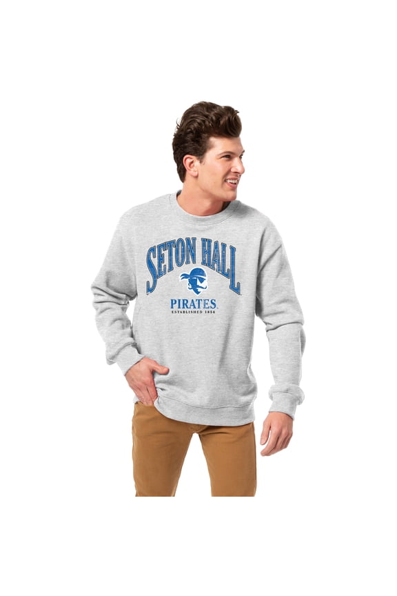 Men's-League Collegiate Wear Heather Gray Seton Hall Pirates Essentials 2.0 Pullover Sweatshirt