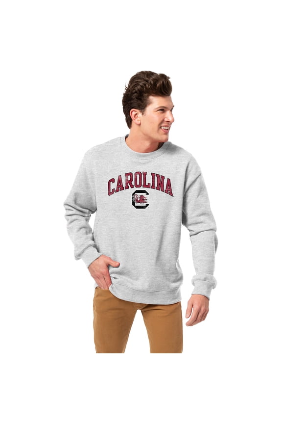 Men's League Collegiate Wear Heather Gray South Carolina Gamecocks Essentials 2.0 Fleece Pullover Sweatshirt