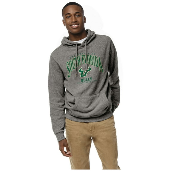 Men's League Collegiate Wear Heather Gray South Florida Bulls Heritage Tri-Blend Pullover Hoodie