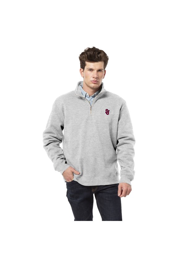 Men's League Collegiate Wear Heather Gray St. John's Red Storm Essentials Fleece 2.0 Quarter-Zip Jacket
