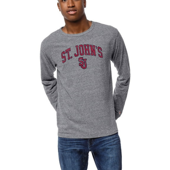 Men's League Collegiate Wear  Heather Gray St. John's Red Storm  Victory Falls Tri-Blend Long Sleeve T-Shirt