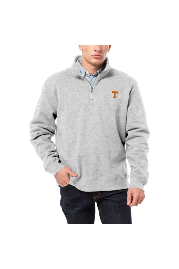 Men's League Collegiate Wear Heather Gray Tennessee Volunteers Essentials 2.0 Fleece Quarter-Zip Jacket