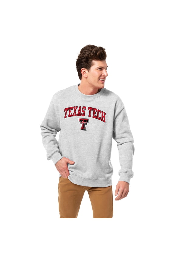 Men's-League Collegiate Wear Heather Gray Texas Tech Red Raiders Essentials 2.0 Pullover Sweatshirt