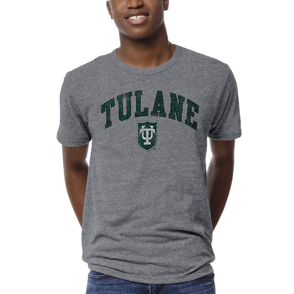 Men's League Collegiate Wear Heather Gray Tulane Green Wave 1965 Victory Falls T-Shirt