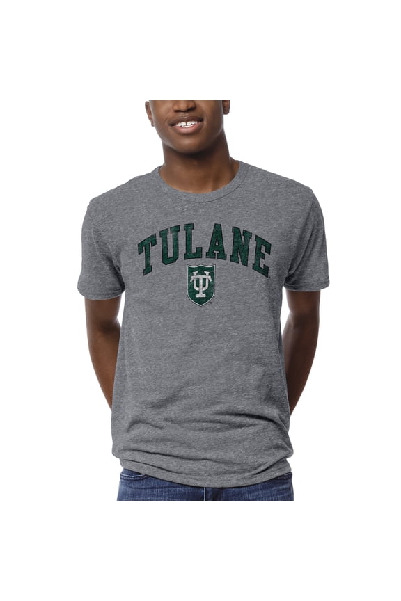 Men's League Collegiate Wear Heather Gray Tulane Green Wave 1965 Victory Falls T-Shirt
