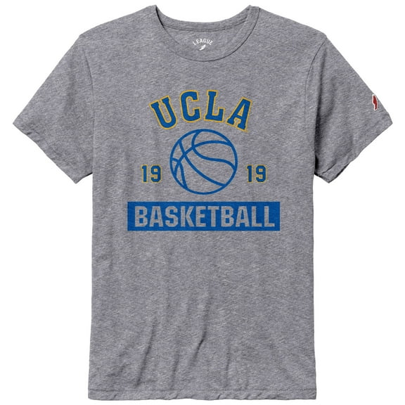 Men's League Collegiate Wear Heather Gray UCLA Bruins Basketball Team Arch Victory Falls Tri-Blend T-Shirt