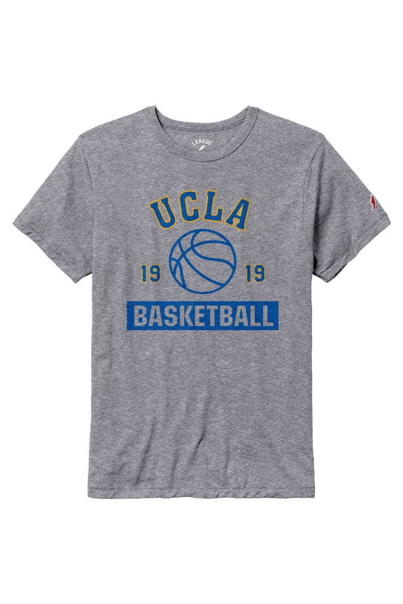 Men's League Collegiate Wear Heather Gray UCLA Bruins Basketball Team Arch Victory Falls Tri-Blend T-Shirt