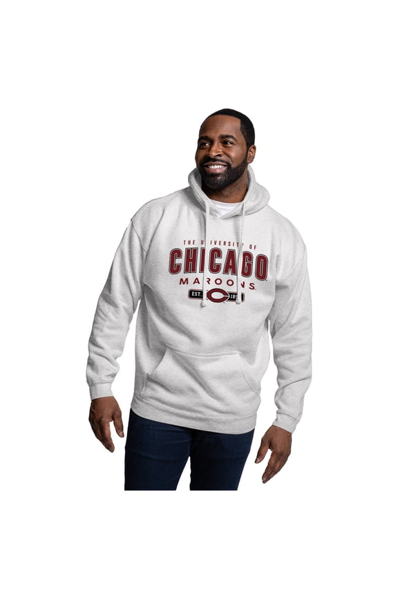 Men's League Collegiate Wear Heather Gray UChicago Maroons Essentials 2.0 Fleece Pullover Hoodie