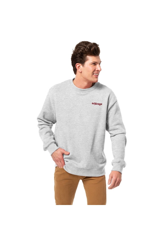 Men's League Collegiate Wear Heather Gray UChicago Maroons Essentials 2.0 Fleece Pullover Sweatshirt