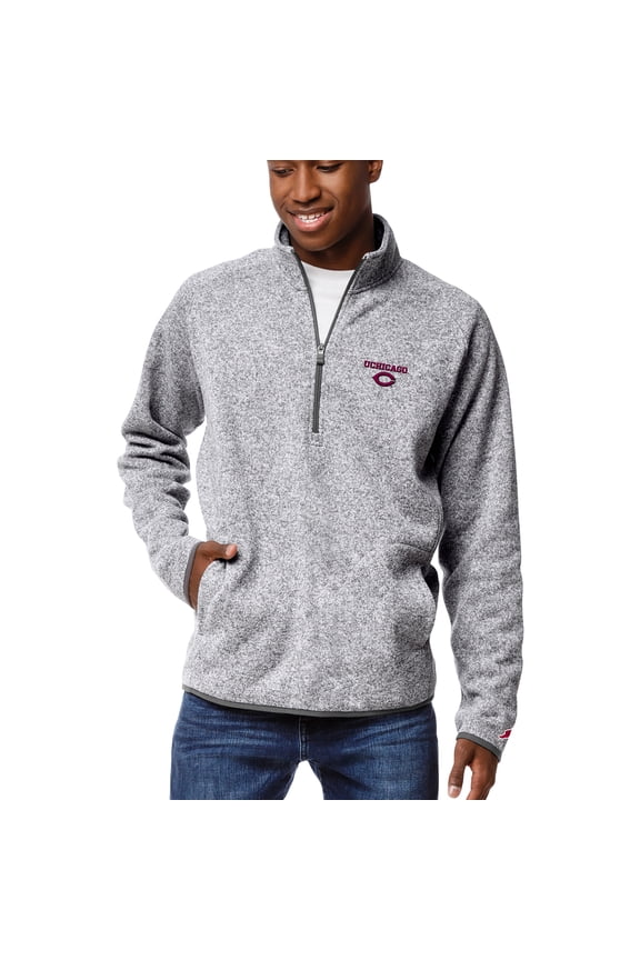 Men's League Collegiate Wear Heather Gray UChicago Maroons Saranac Quarter-Zip Pullover