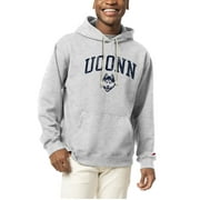 Men's League Collegiate Wear  Heather Gray UConn Huskies Arch Over Logo Essentials Pullover Hoodie