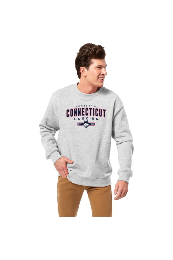 Men's League Collegiate Wear Heather Gray UConn Huskies Essentials 2.0 Fleece Pullover Sweatshirt