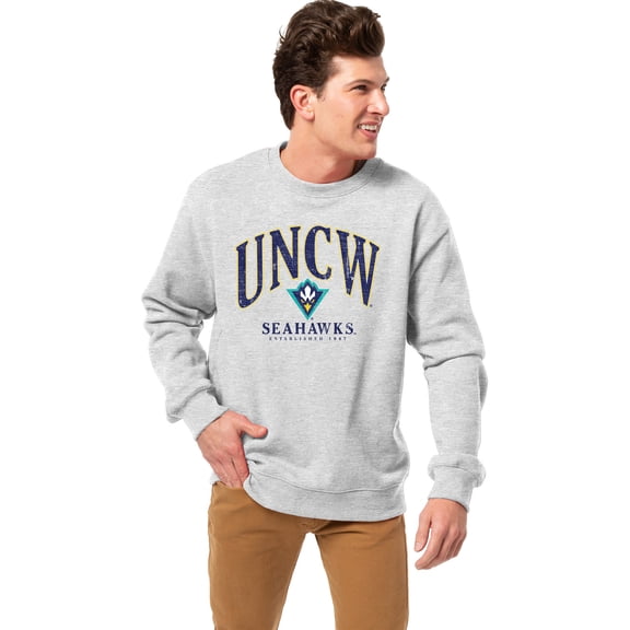 Men's League Collegiate Wear Heather Gray UNC Wilmington Seahawks Essentials 2.0 Fleece Pullover Sweatshirt